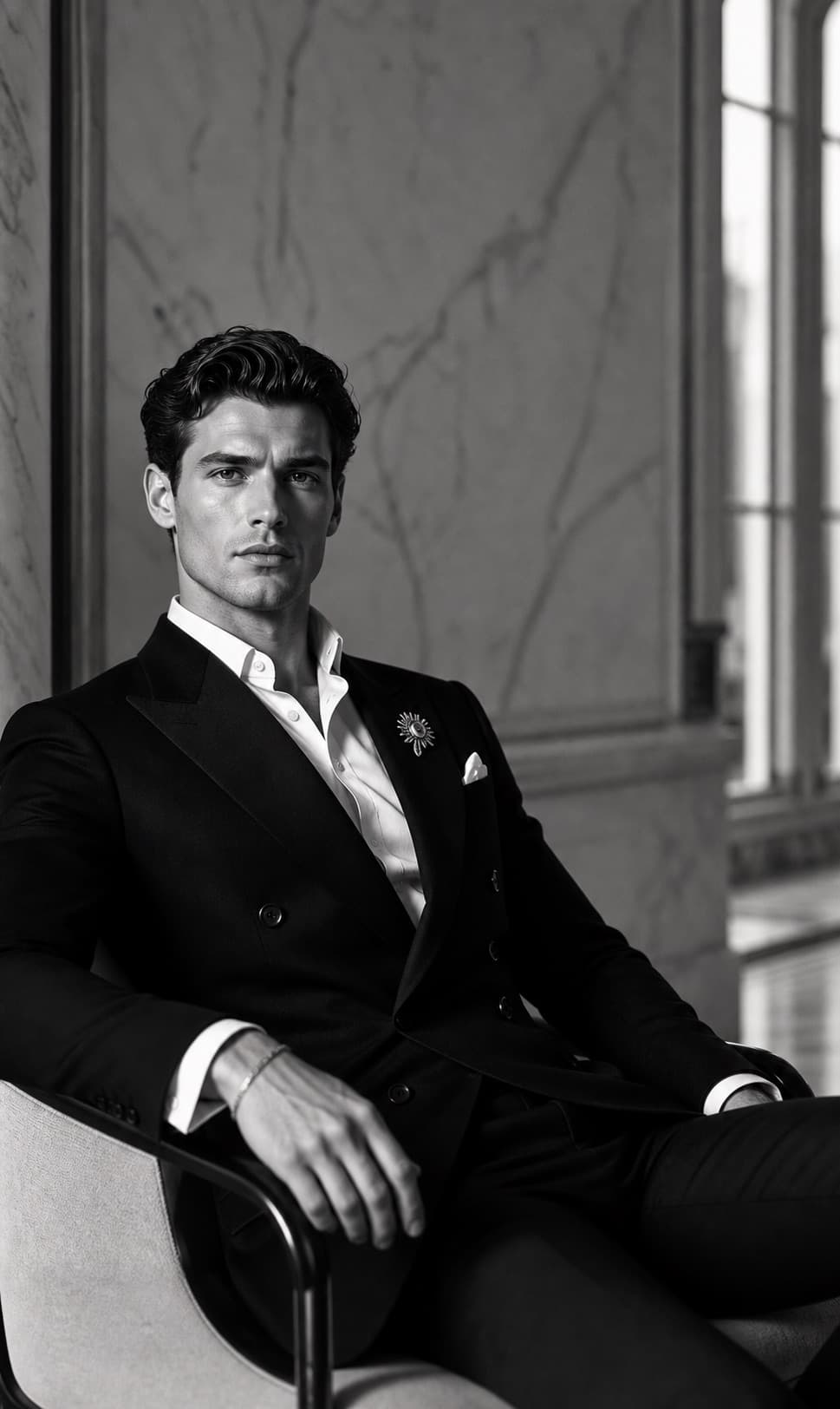 Luxury menswear cover with cream overshirt and relaxed smart casual styling
